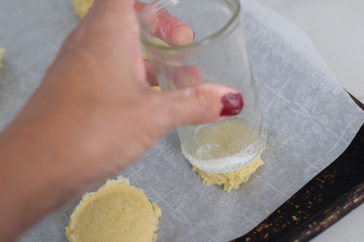 making sugar cookies 