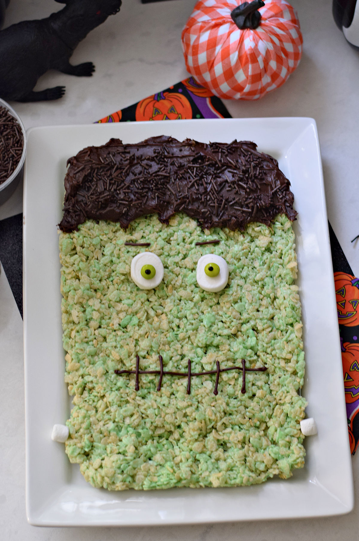 Frankenstein Rice Krispies Treat 