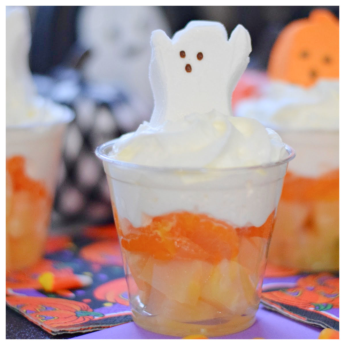 Halloween fruit parfaits treats