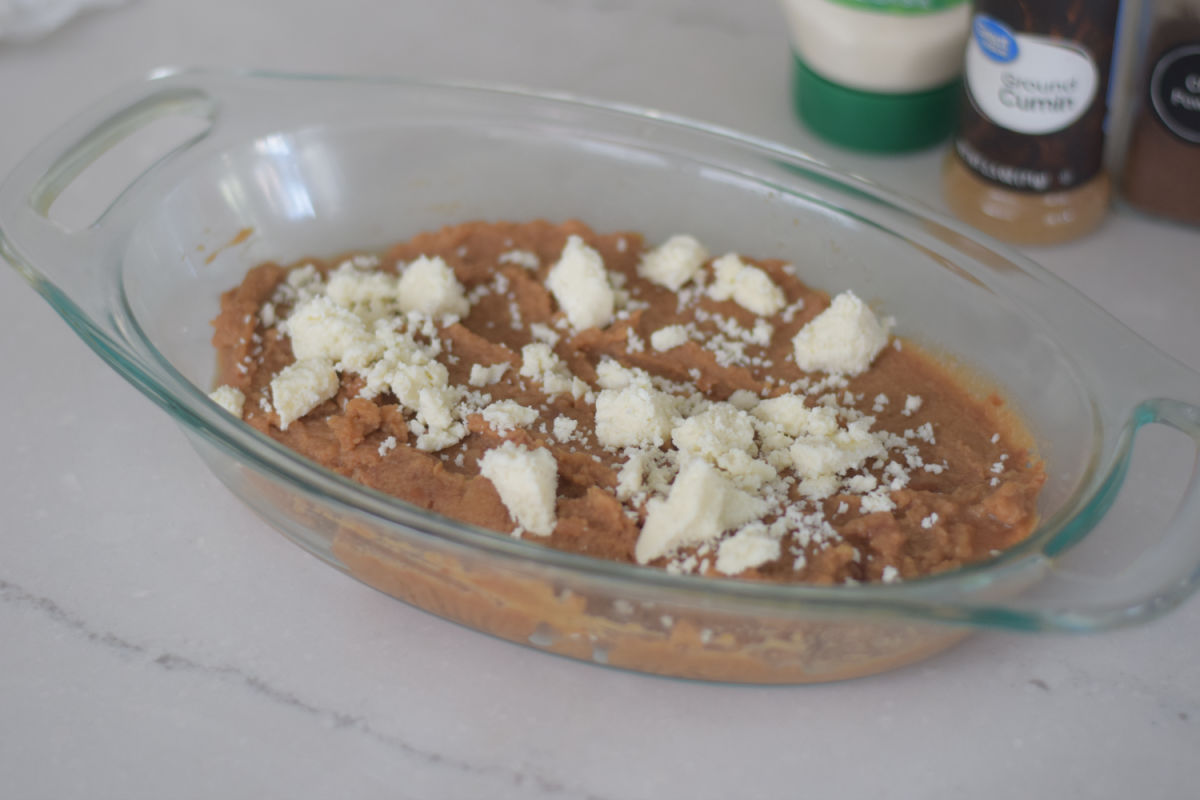 refried beans and queso 